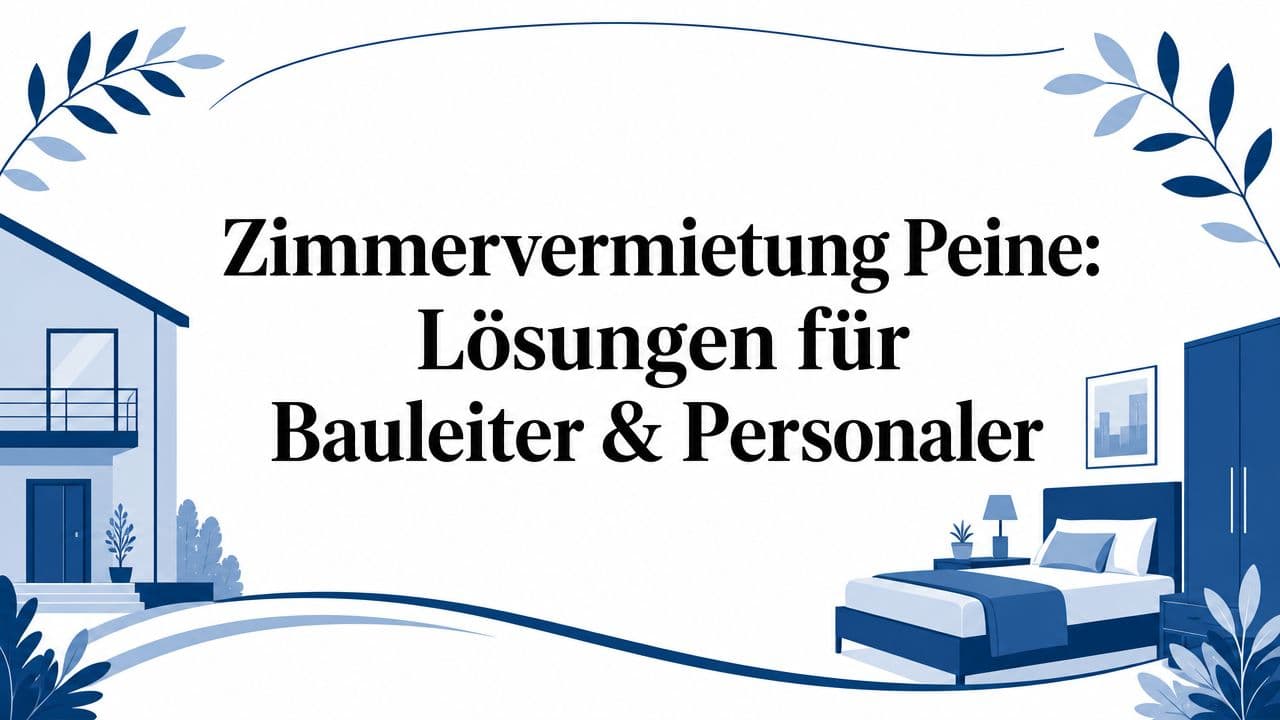 Zimmervermietung Peine: Lösungen für Bauleiter & Personaler